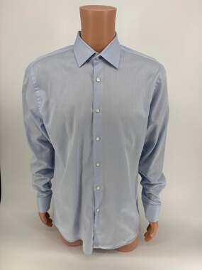Men’s Hugo Boss Solid Blue Sharp Fit Dress Shirt  Size 17 34/35